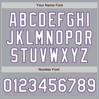Custom Gray White-Purple Authentic Fade Fashion Baseball Jersey