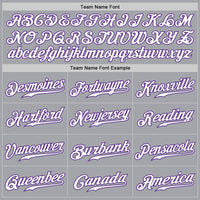 Custom Gray White-Purple Authentic Fade Fashion Baseball Jersey