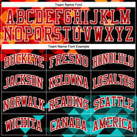 Custom Figure Aqua-Red Round Neck Sublimation Basketball Uniform Jersey