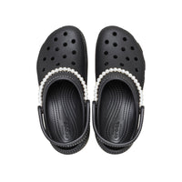 Classic Contrast Stitch Platform Clogs - Black