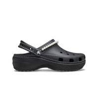 Classic Contrast Stitch Platform Clogs - Black
