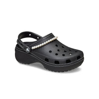 Classic Contrast Stitch Platform Clogs - Black