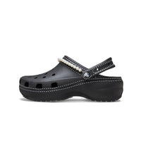 Classic Contrast Stitch Platform Clogs - Black