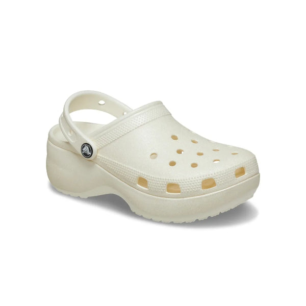 Giày Clog Nữ Crocs Classic Platform Glitter - Chalk