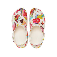 Classic Platform Painted Floral Clogs - Chalk