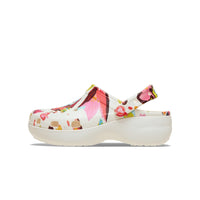 Classic Platform Painted Floral Clogs - Chalk