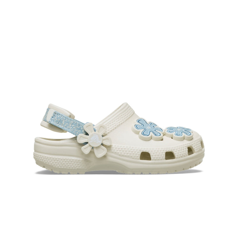 Toddlers' Classic Denim Flower Clogs - Summit White