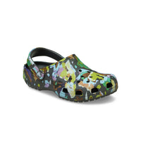 Classic Painted Floral Clogs - Black Sand