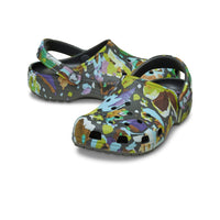 Classic Painted Floral Clogs - Black Sand