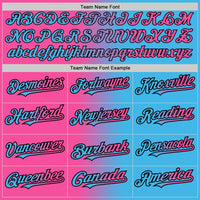 Custom Sky Blue Pink-Black Authentic Gradient Fashion Baseball Jersey