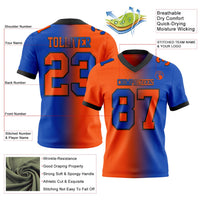 Custom Thunder Blue Orange-Black Authentic Gradient Fashion Football Jersey