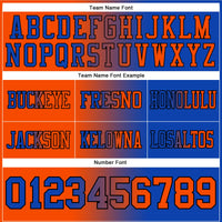Custom Thunder Blue Orange-Black Authentic Gradient Fashion Football Jersey