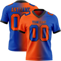 Custom Thunder Blue Orange-Black Authentic Gradient Fashion Football Jersey