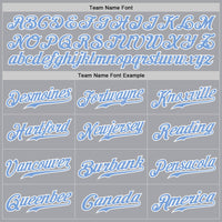 Custom Gray White Pinstripe Light Blue-White Authentic Baseball Jersey