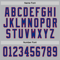 Custom Gray Royal-Red Hockey Jersey
