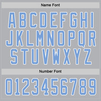 Custom Gray Light Blue-White Hockey Jersey