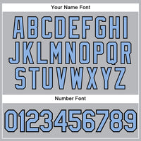 Custom Gray Black Pinstripe Light Blue Authentic Baseball Jersey