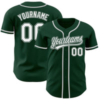 Custom Green White-Gray Authentic Baseball Jersey