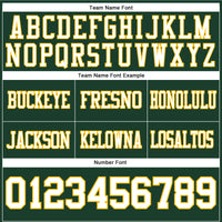 Custom Green White-Gold Authentic Football Jersey