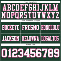Custom Green White-Pink Authentic Football Jersey