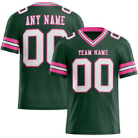 Custom Green White-Pink Authentic Football Jersey