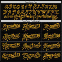 Custom Black Black-Gold Bomber Full-Snap Varsity Letterman Jacket