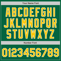 Custom Kelly Green Gold-White Bomber Full-Snap Varsity Letterman Jacket