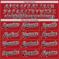Custom Red Black-White Bomber Full-Snap Varsity Letterman Two Tone Jacket