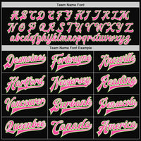 Custom Black Pink-Neon Green Bomber Full-Snap Varsity Letterman Jacket