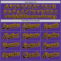 Custom Purple Black-Gold Bomber Full-Snap Varsity Letterman Jacket
