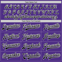 Custom Purple Black-White Bomber Full-Snap Varsity Letterman Two Tone Jacket