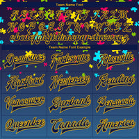 Custom Autism Supporter Awareness Puzzle Pieces Navy-Gold 3D Bomber Full-Snap Varsity Letterman Jacket