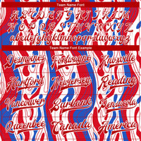 Custom Figure Red-Royal 3D Pattern Design Bomber Full-Snap Varsity Letterman Jacket