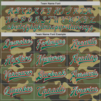 Custom Camo Red-Kelly Green Bomber Full-Snap Varsity Letterman Salute To Service Jacket
