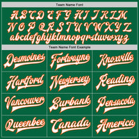 Custom Kelly Green White-Orange Bomber Full-Snap Varsity Letterman Two Tone Jacket