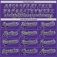 Custom Purple Black-White Bomber Full-Snap Varsity Letterman Two Tone Jacket