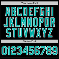Custom Black Aqua-White Bomber Full-Snap Varsity Letterman Two Tone Hoodie Jacket