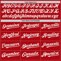 Custom Red White Bomber Full-Snap Varsity Letterman Two Tone Hoodie Jacket