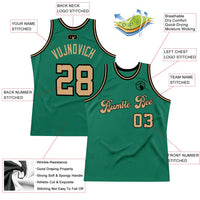 Custom Kelly Green Old Gold-Black Authentic Throwback Basketball Jersey