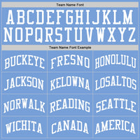 Custom Light Blue White Authentic Throwback Basketball Jersey