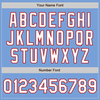 Custom Light Blue White-Red Authentic Baseball Jersey
