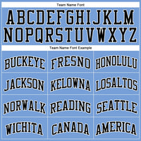 Custom Light Blue White Pinstripe Black Authentic Basketball Jersey
