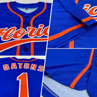 Custom Baseball Jersey - Thunder Blue Orange-White Authentic