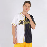Custom Baseball Jersey - White-Black Old Gold Authentic Split Fashion