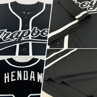 Custom Black Black-White Authentic Baseball Jersey