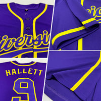 Custom Purple Purple-Gold Authentic Baseball Jersey