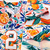 Custom White Orange 3D Pattern Design Fruit Authentic Baseball Jersey