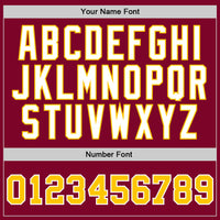 Custom Maroon Gold-White Authentic Throwback Basketball Jersey