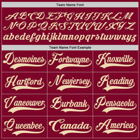 Custom Maroon Cream Hockey Lace Neck Jersey