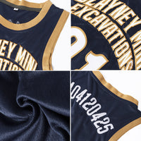 Custom Basketball Jersey - Navy Neon Green-White Authentic Throwback